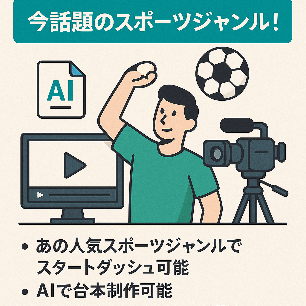 【登録者約1万人/最高売上月47万】今話題のスポーツジャンル!!【AI台本、動画で簡単運営】