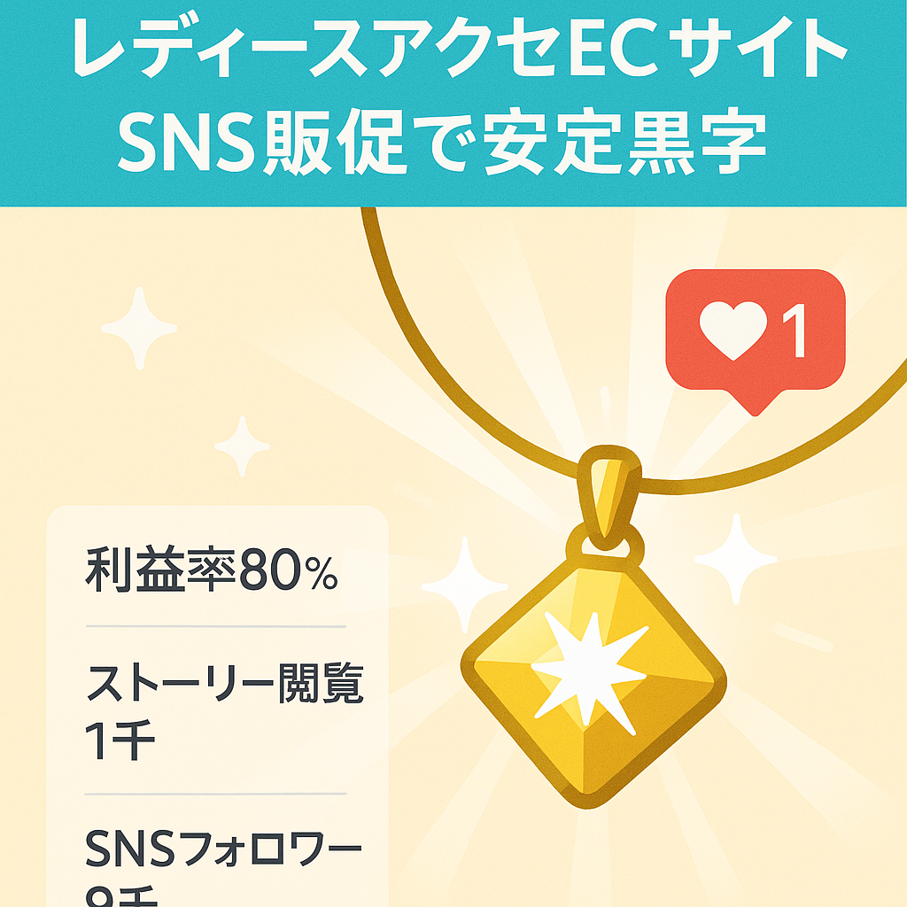 【安定黒字】レディースアクセサリーECサイト・SNS・在庫/SNSフォロワー9000人/原価率80%超えの高利益商材です