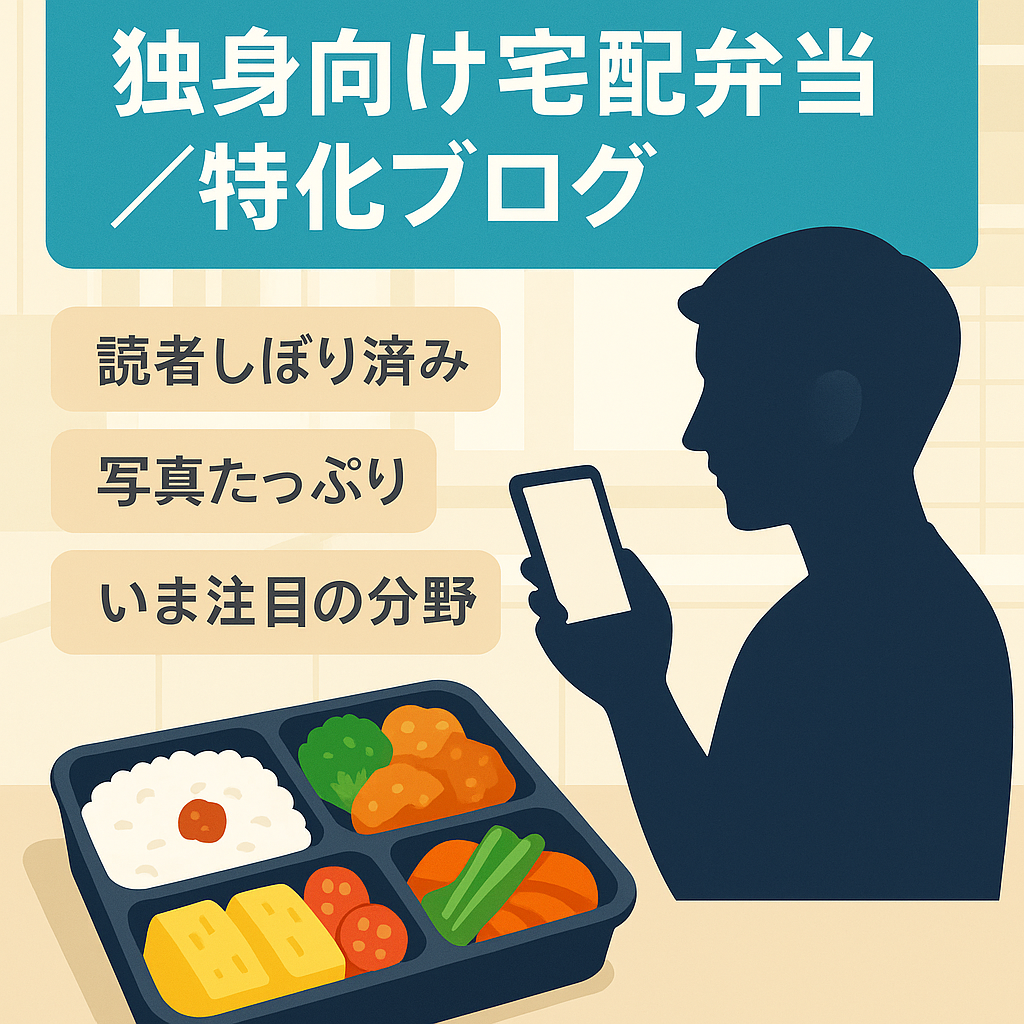 【特化ブログ】料理苦手な独身者をターゲットにした宅配弁当ブログ