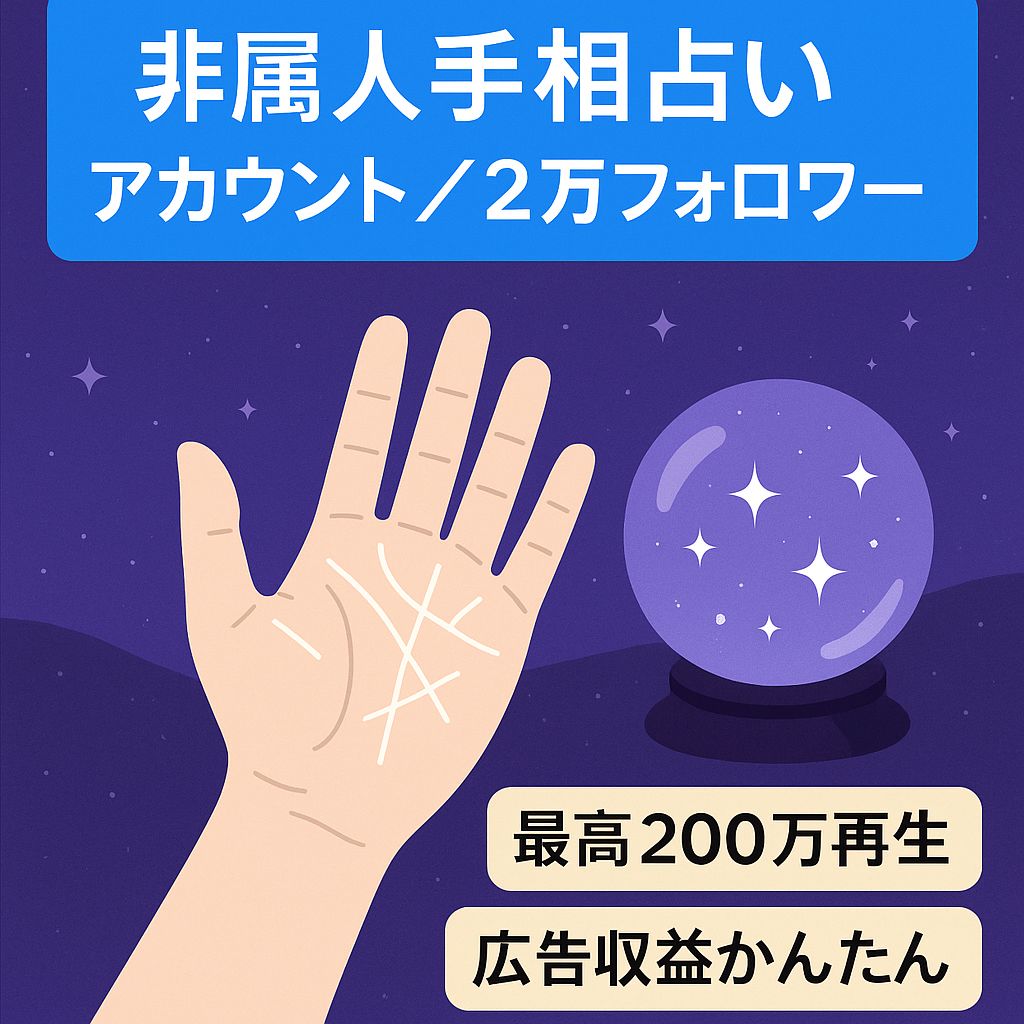 【属人性なし！21000フォロワー超え】高再生数の当たり手相占いアカウント！最高再生回数200万以上達成！！