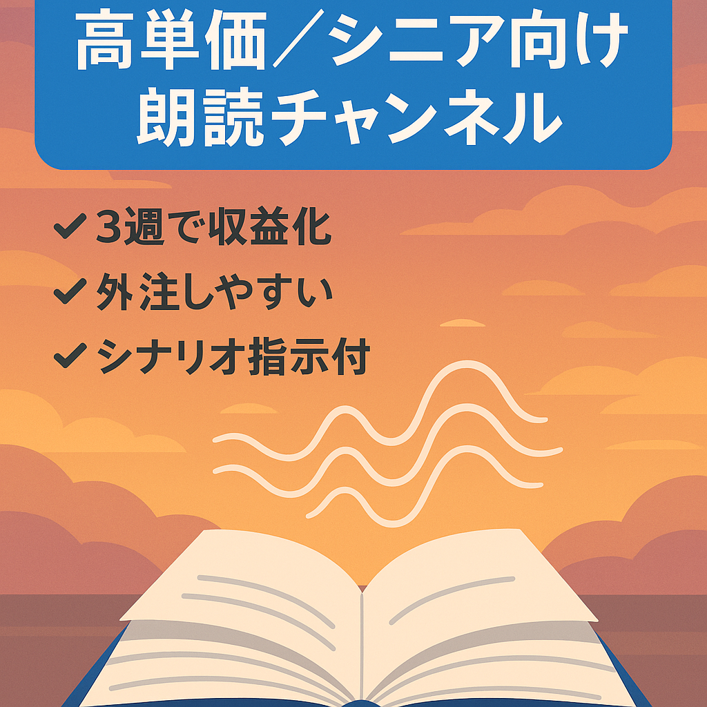 【値下げ交渉可/約3週間で収益化/非属人】高単価（1円以上）のシニアが視聴者層の朗読チャンネル