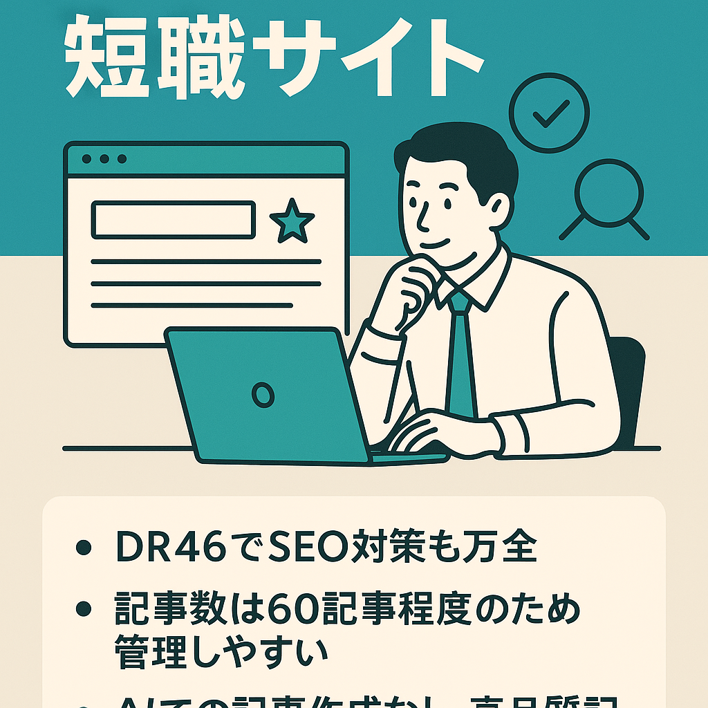 ニッチな転職ジャンルで収益安定【DR46でドメインも強い】