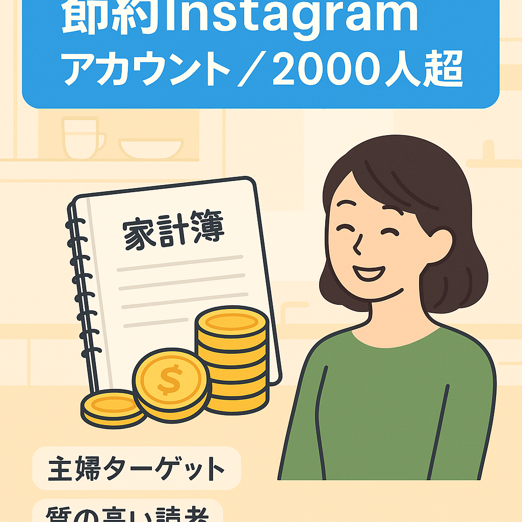 【フォロワー2000人以上】主婦をターゲットにした節約アカウント【Instagram】