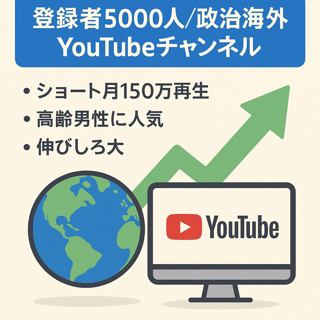 【登録者5000人、月間130万view】政治・海外の反応系youtubeチャンネル
