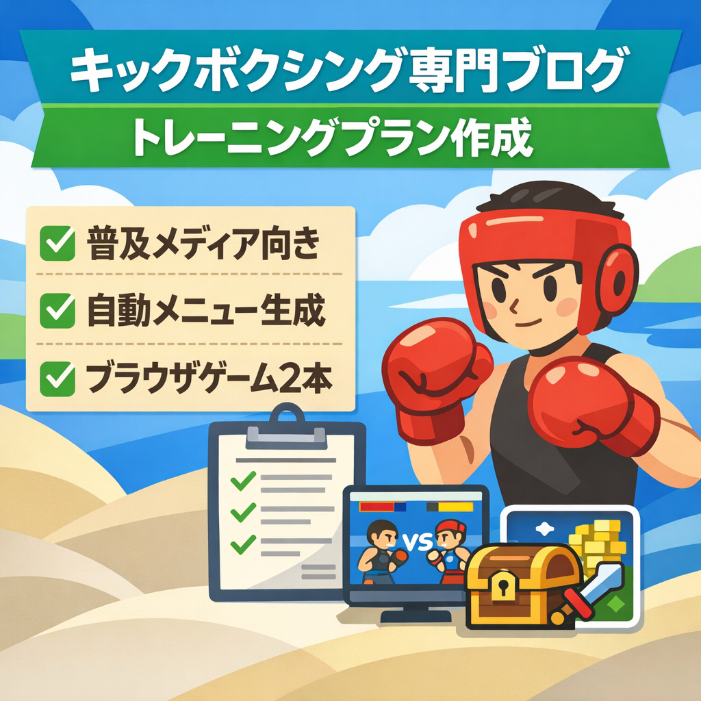 キックボクシング専門メディア【トレーニングプラン作成機能付きブログ】ジム経営者のオウンドメディア向き