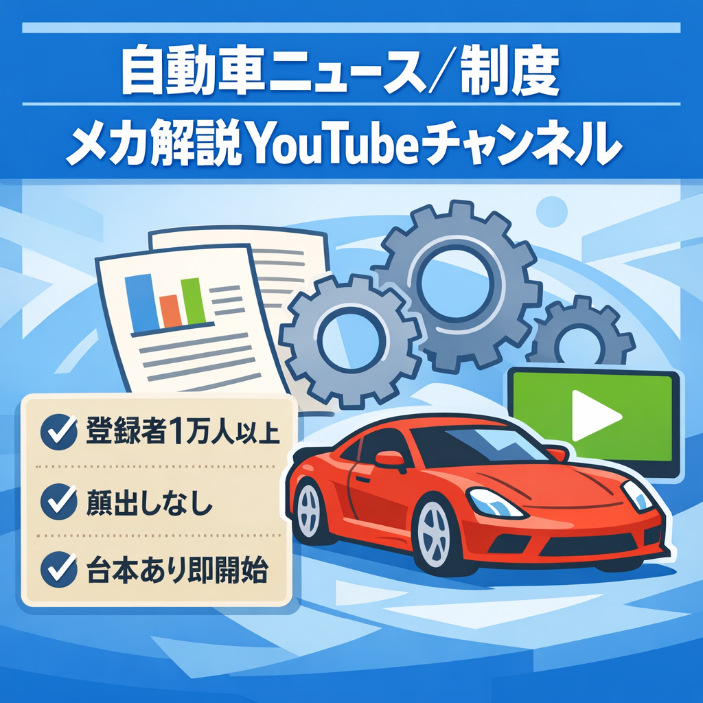【車系ゆっくり解説】登録者１万人以上／自動車ニュース・制度・メカ解説に強いYouTubeチャンネル