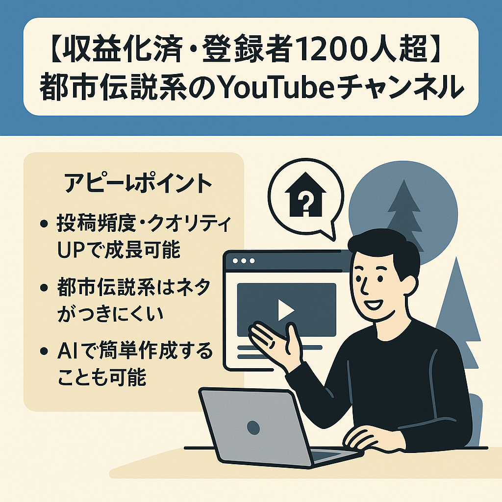 【収益化済・登録者1200人超】都市伝説系のYouTubeチャンネル