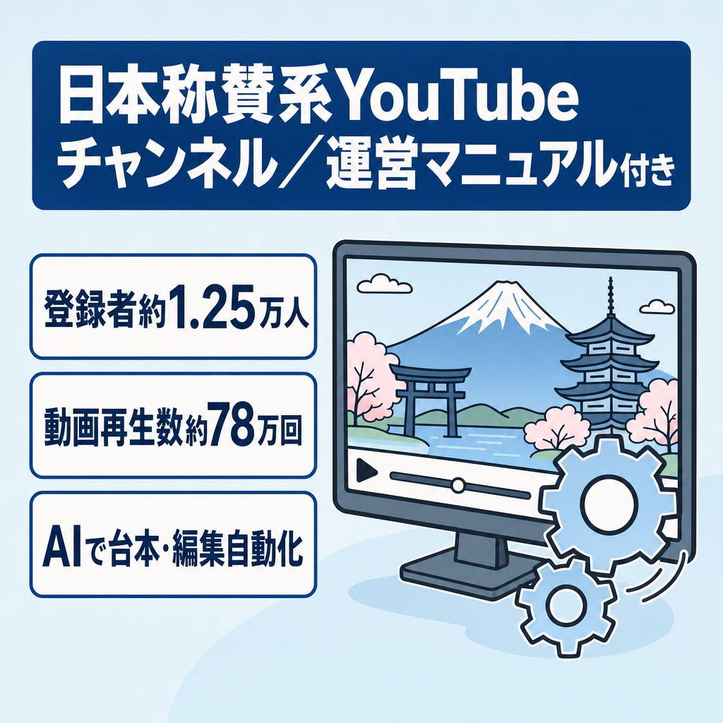 10月22日時点で収益42万円！日本称賛系YouTubeチャンネル【AIで運用/運営マニュアル付き/顔出し不要・属人性なし】