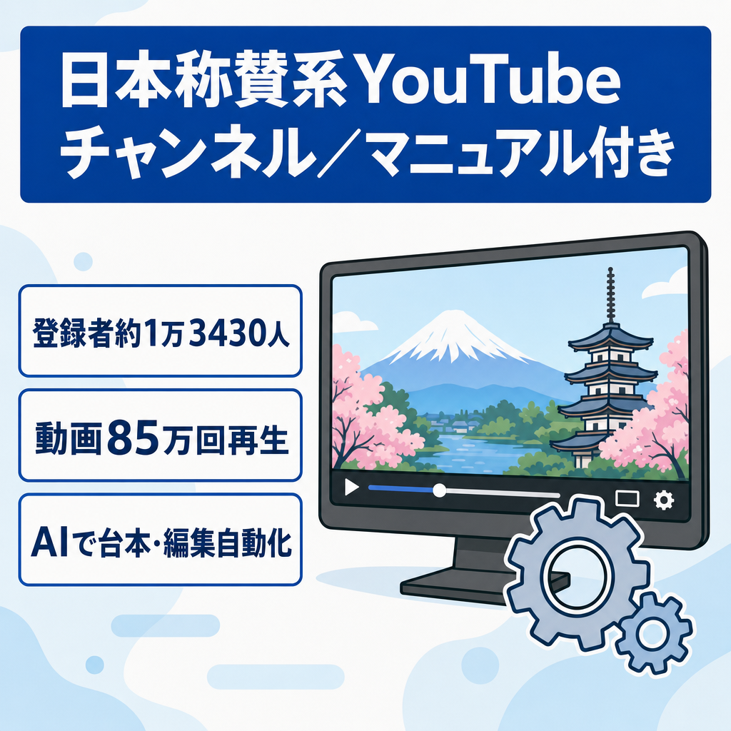 10月28日時点で収益66.5万円！日本称賛系YouTubeチャンネル【AIで運用/運営マニュアル付き/顔出し不要・属人性なし】