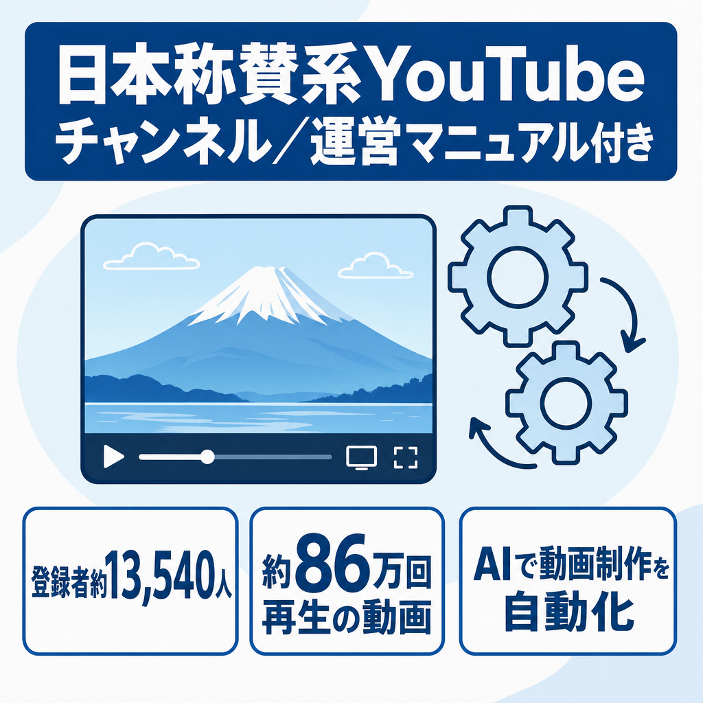 10月29日時点で収益69.2万円！日本称賛系YouTubeチャンネル【AIで運用/運営マニュアル付き/顔出し不要・属人性なし】