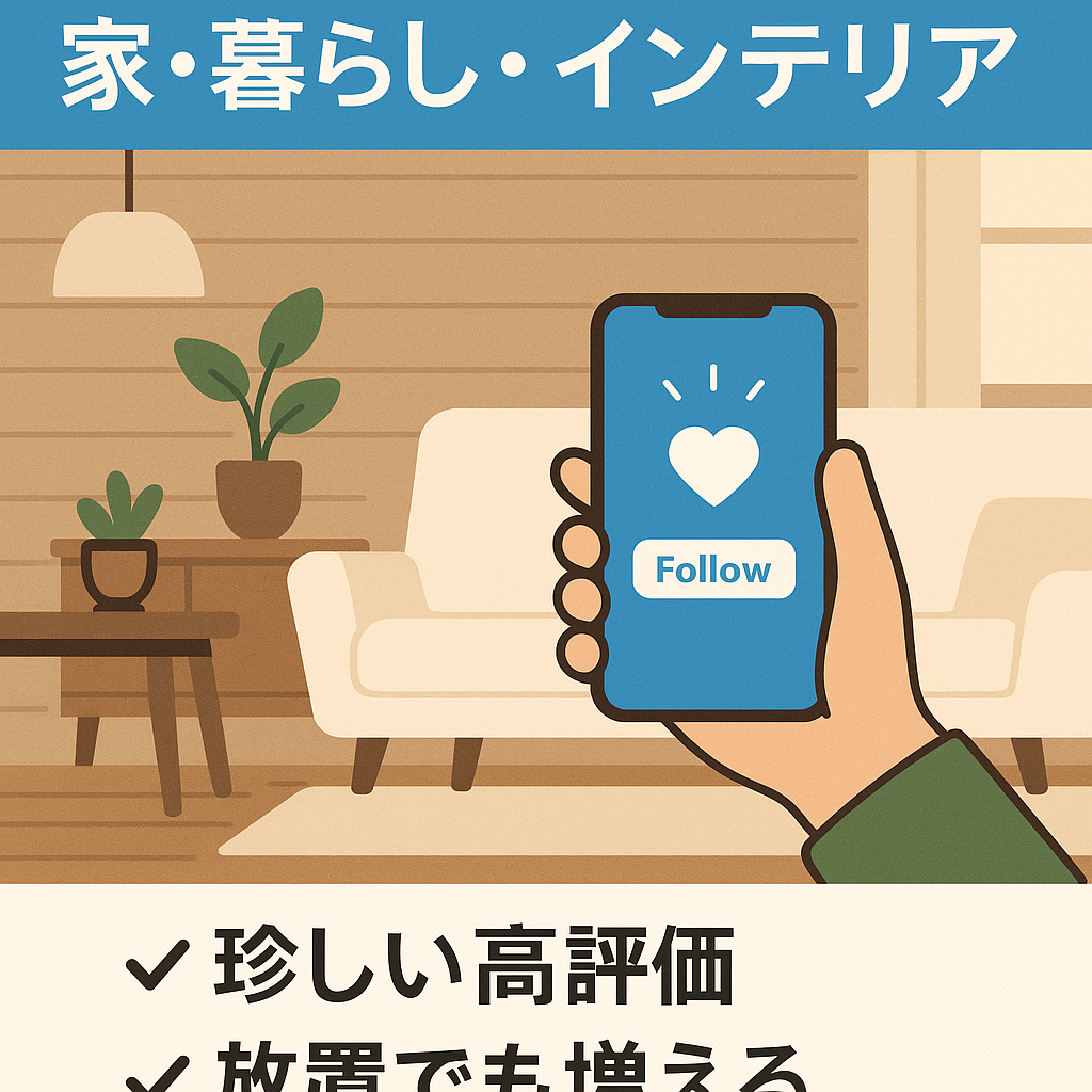 【Instagram】フォロワー6743人　家・暮らし・インテリア　放置でもフォロワー増えていく高評価アカウント