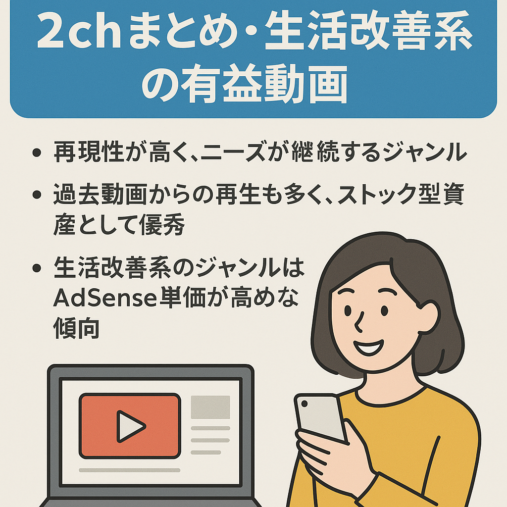 【登録者1.1万人以上】2ch(ガルちゃん)まとめ・生活改善系の有益動画【月平均収入25万越え】