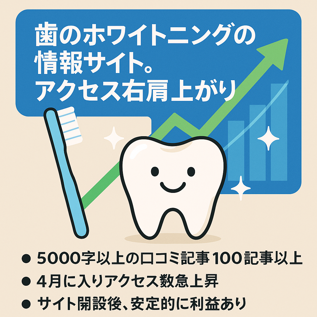 歯のホワイトニングの情報サイト。アクセス右肩上がり