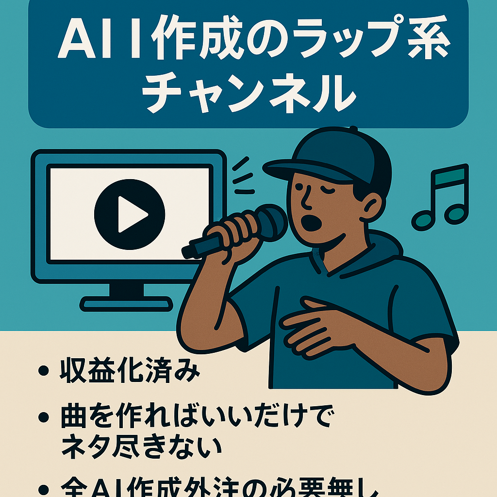 【収益化済み】AI作成ラップ系チャンネル！【属人性なし】