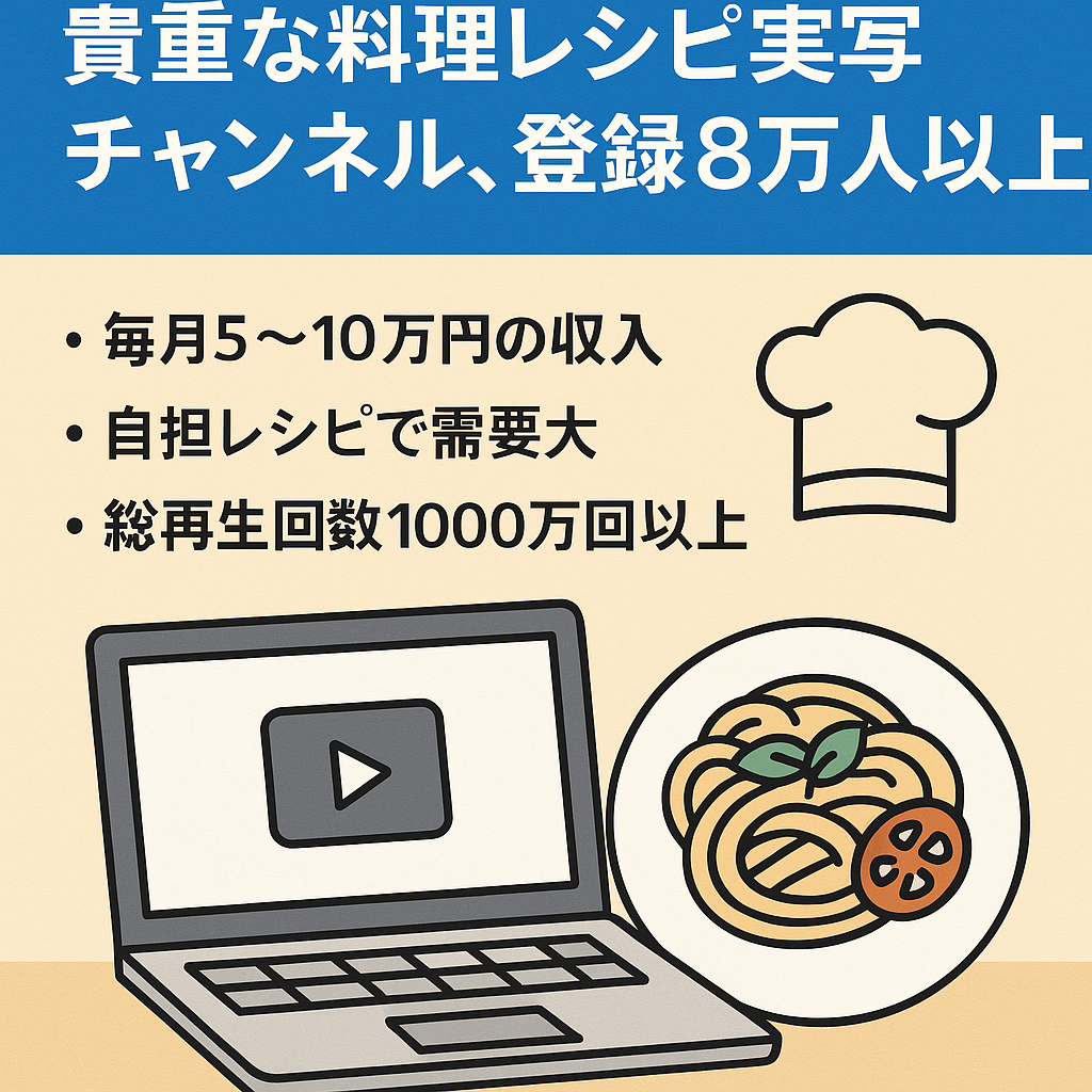 【投稿0で197万円】貴重な料理レシピ実写チャンネル、登録者8万人以上