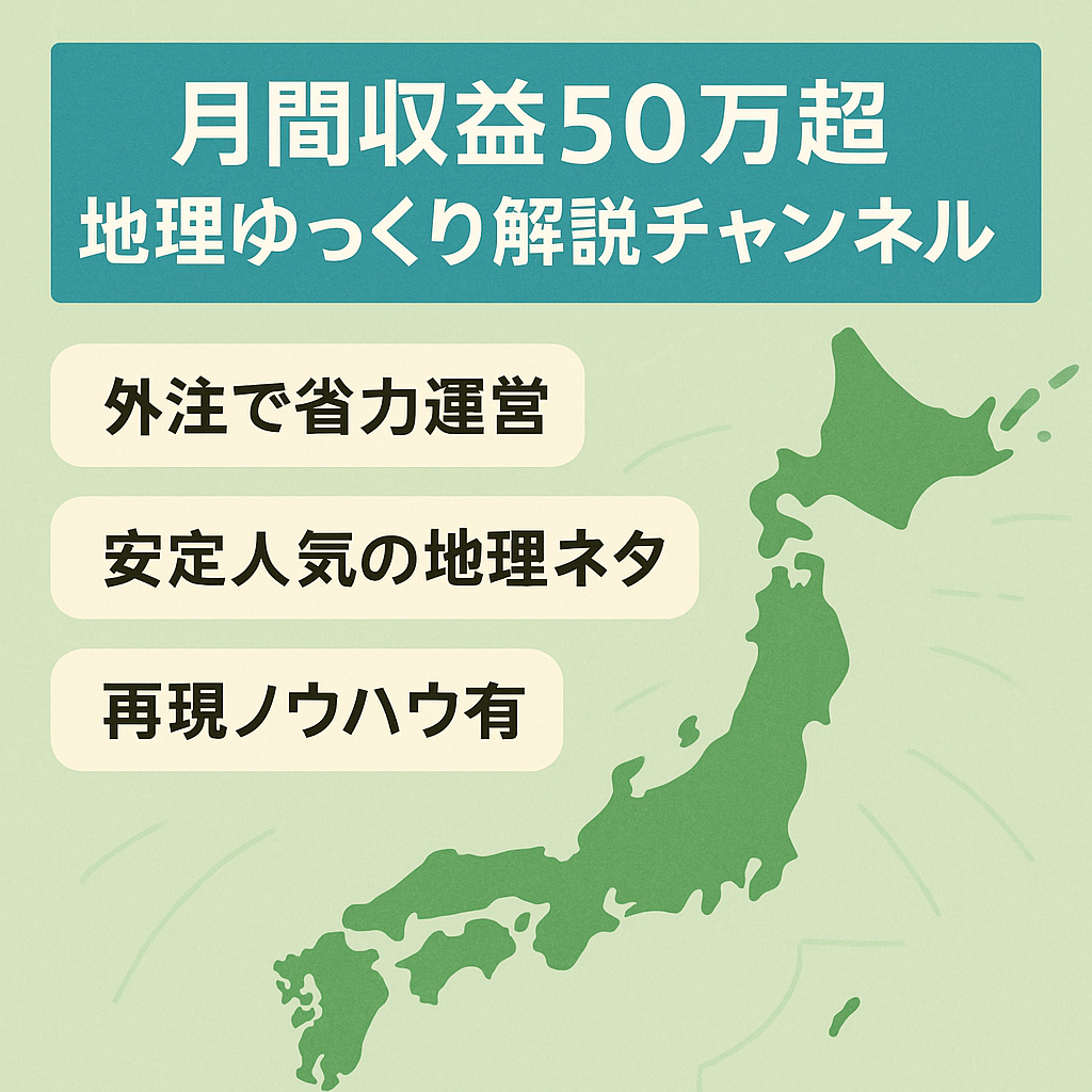 【月間収益50万円超】地理×ゆっくり解説チャンネル｜再現可能な運営ノウハウ付き