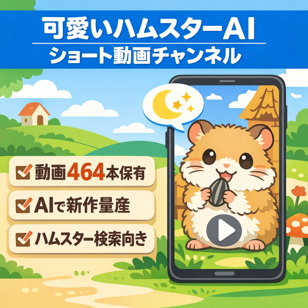 【最終値下げ】可愛いハムスターAIストーリー Shorts専門 1.700人登録