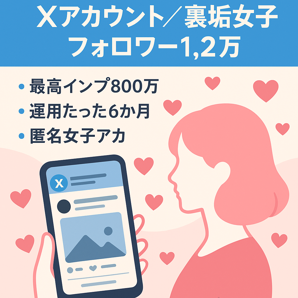 【X(旧twitter)フォロワー1.2万人】最高インプ800万！運用開始6ヶ月！【裏垢女子アカウント】