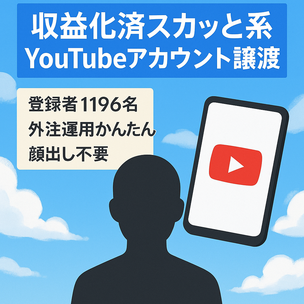 【収益化済み！チャンネル登録者1,196名】顔出し不要のスカッと系YouTubeのアカウント譲渡！【値段交渉歓迎！】