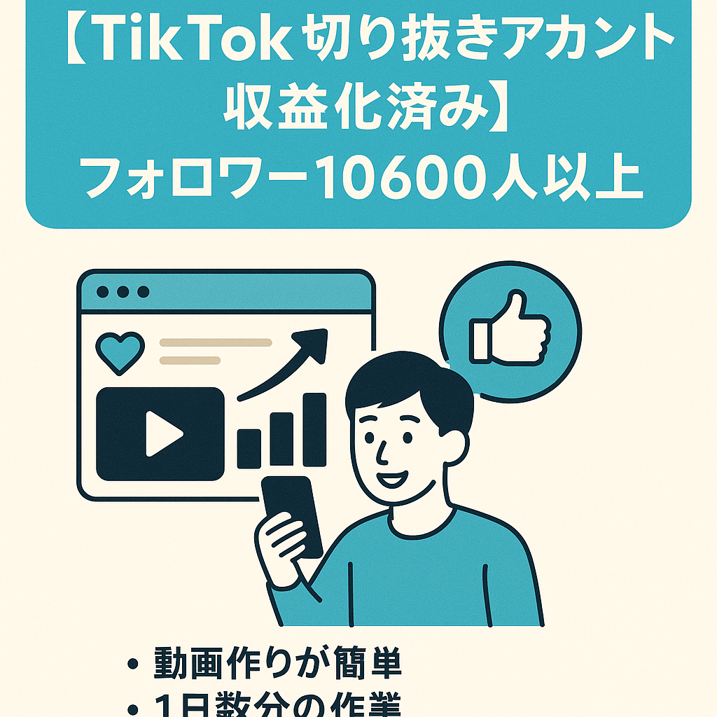 【tiktok 切り抜きアカウント 収益化済み】フォロワー10600人以上