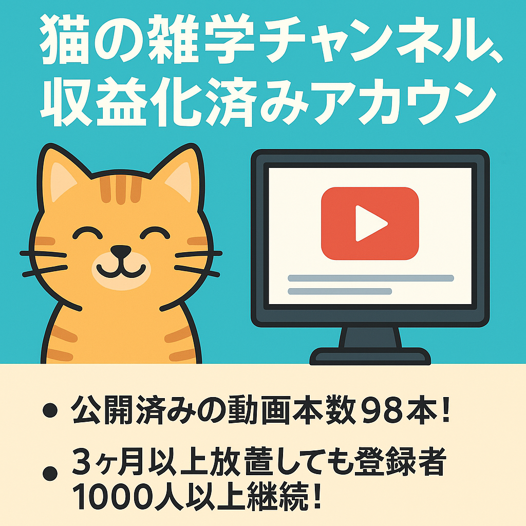 【非属人性】猫の雑学チャンネル、収益化済みでYouTube初心者の方にオススメのアカウント！