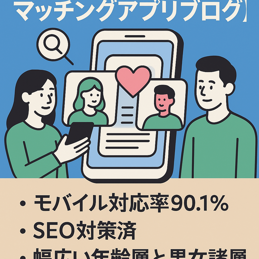 【SEO対策済マッチングアプリブログ】幅広い読者層とモバイル対応。WordPress
