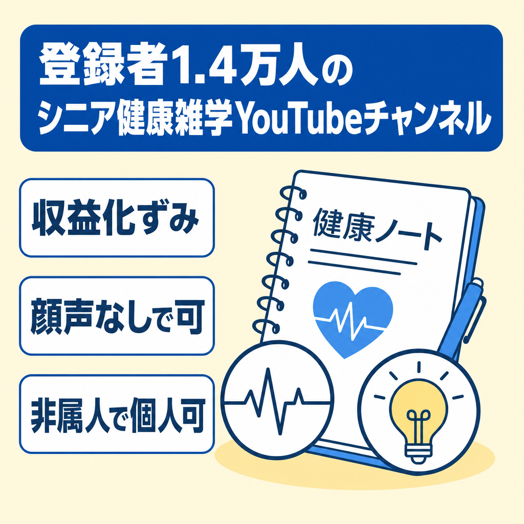 【収益化済み・登録者14000人】シニア世代に人気の健康に関する雑学チャンネル