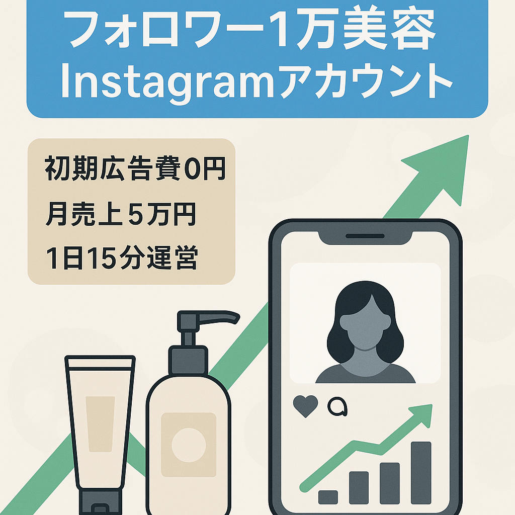 稼げるフォロワー1万人美容Instagramアカウント［初期費用0円＆広告費0円で収益化の実績］
