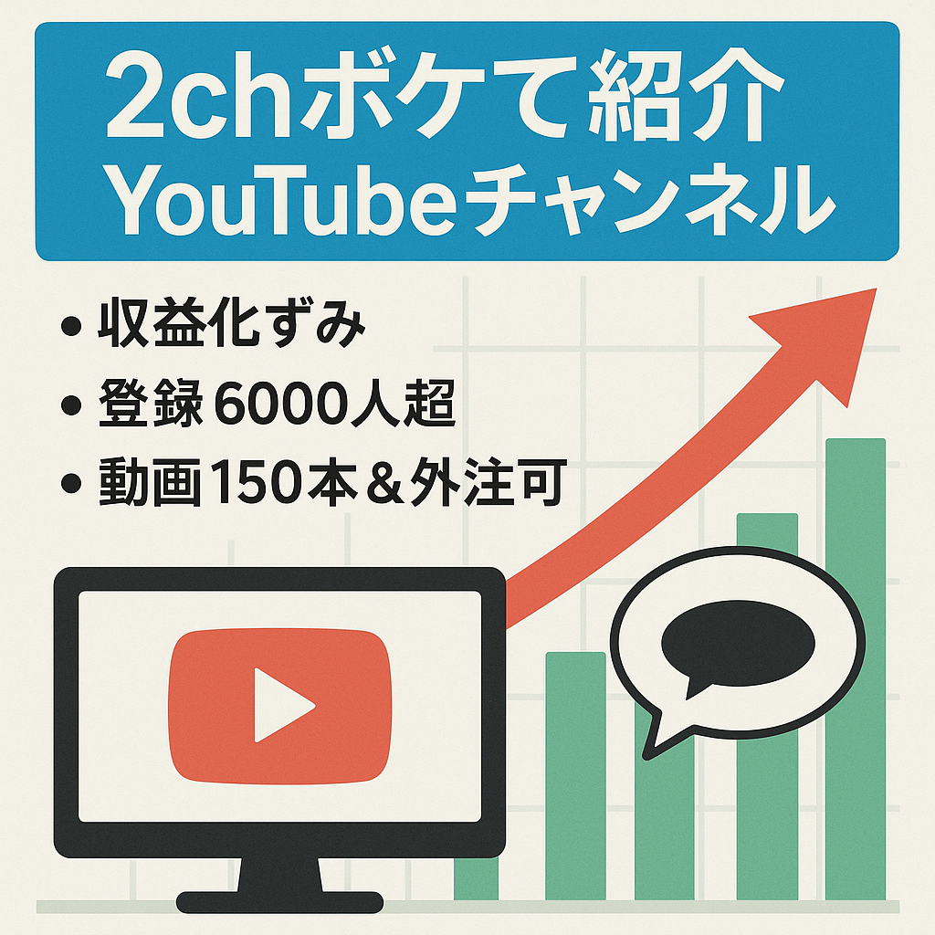 【収益化済み！登録者6000人以上！】2chボケて紹介系チャンネル【フル外注可能】