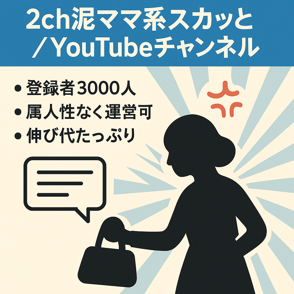 2chスカッと（泥ママ系）YouTubeチャンネル登録者3000人