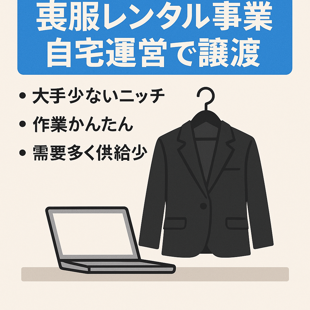 【EC/喪服レンタル】ニッチな事業で副業　自宅で運営可能なレンタル事業の譲渡