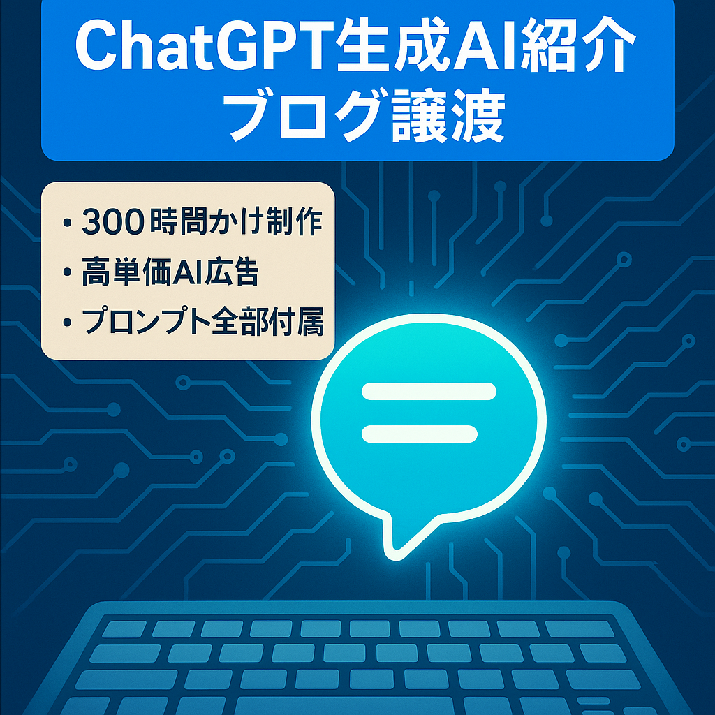 【人気ChatGPT・AI紹介ブログ】トレンドの生成AI紹介ブログを格安で販売：作成時のAIプロンプトも全てお渡し！【値段交渉可】