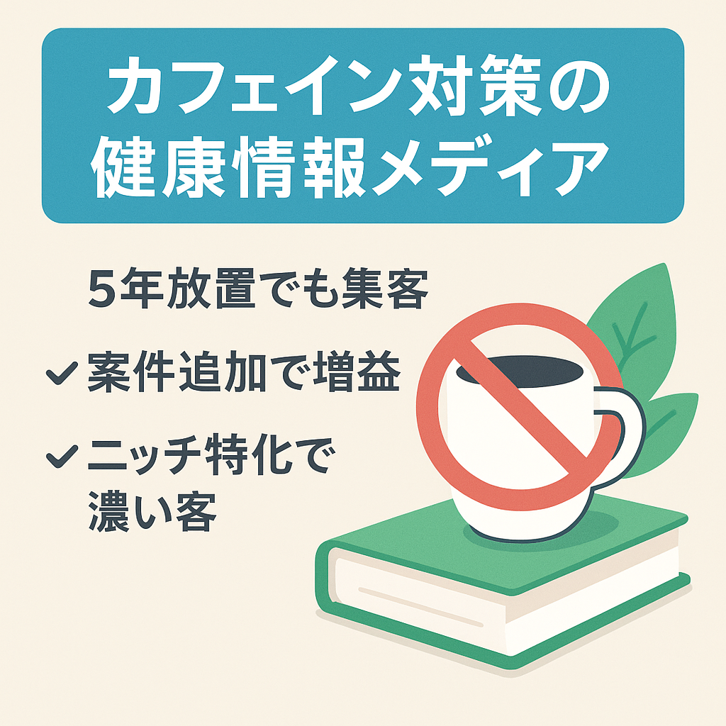 【5年以上更新なしでも収益あり】カフェイン対策に特化した健康情報メディア※値下げしました