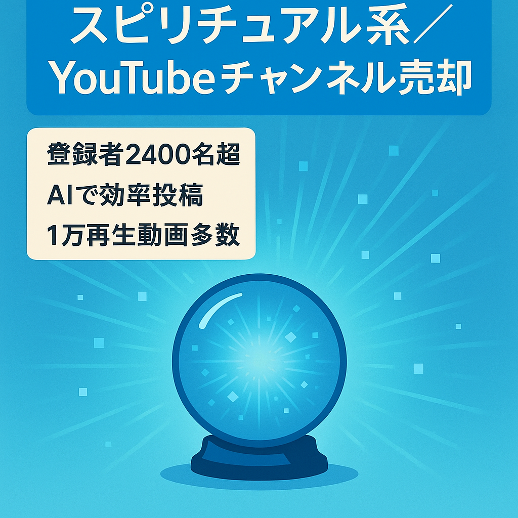 【チャンネル登録者数2400名以上】スピリチュアル系YouTubeチャンネル　AI活用で効率的な動画制作