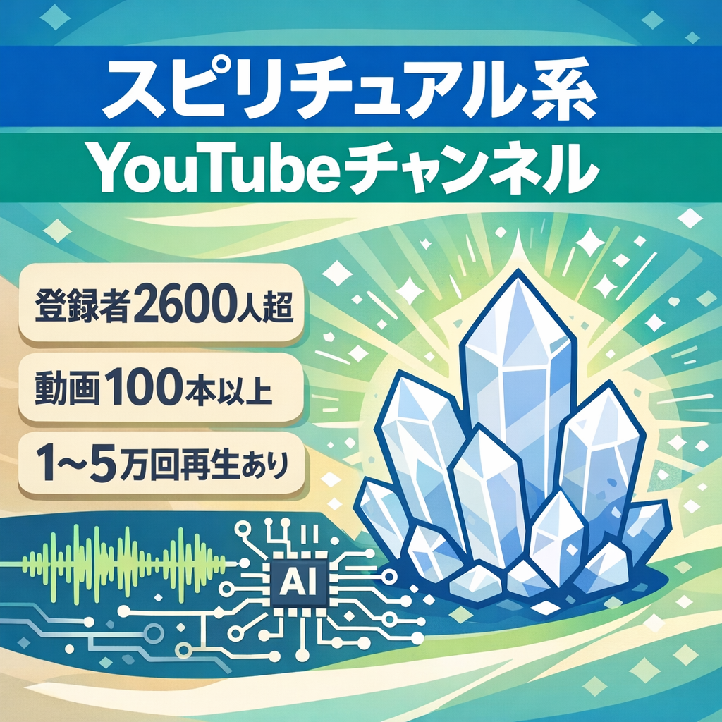 【チャンネル登録者数2600名以上】スピリチュアル系YouTubeチャンネル　AI活用で効率的な動画制作
