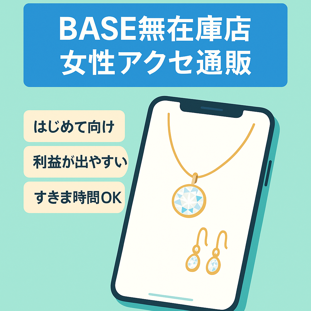 EC無在庫販売！【女性用アクセサリーショップ】これから始める方おすすめ！！【BASE、Instagram】