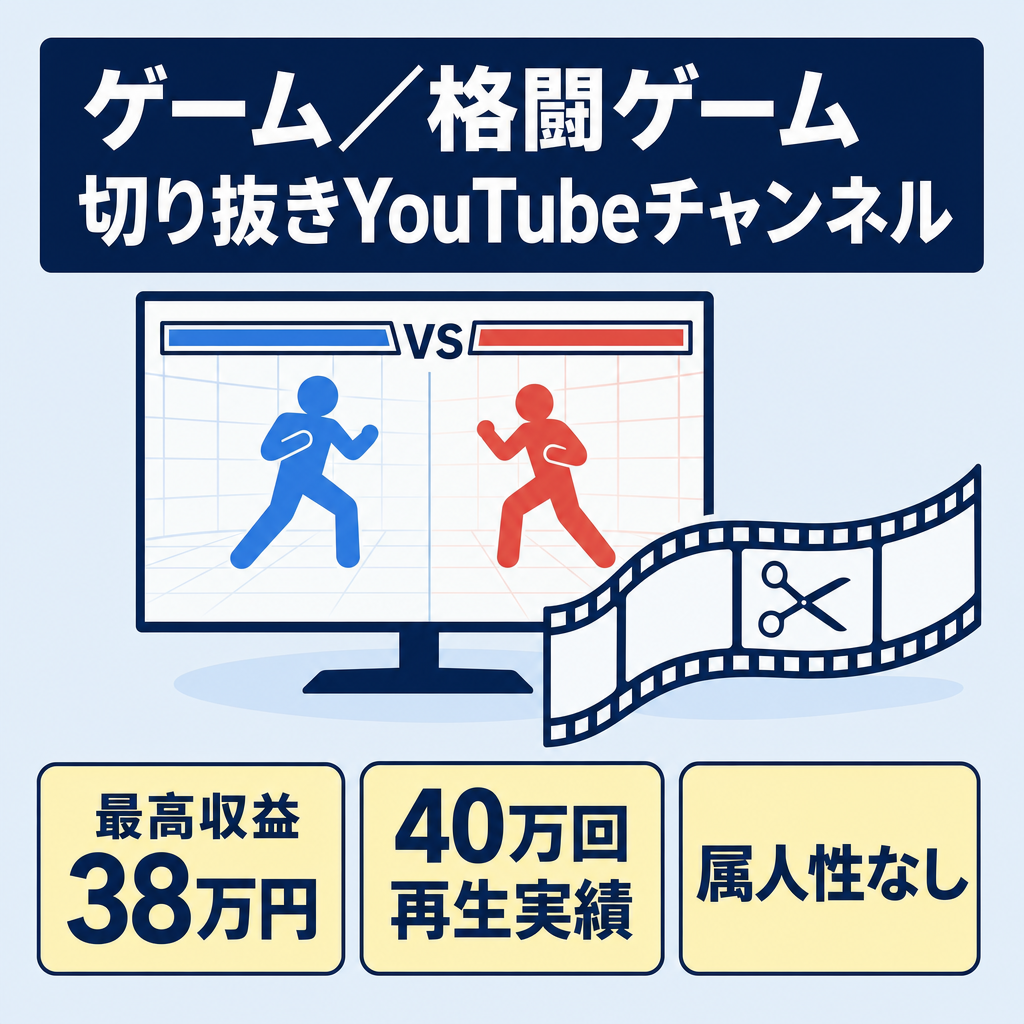 【最高月収38万円】40万再生実績あり｜ゲーム・格ゲー切り抜きYouTubeチャンネル