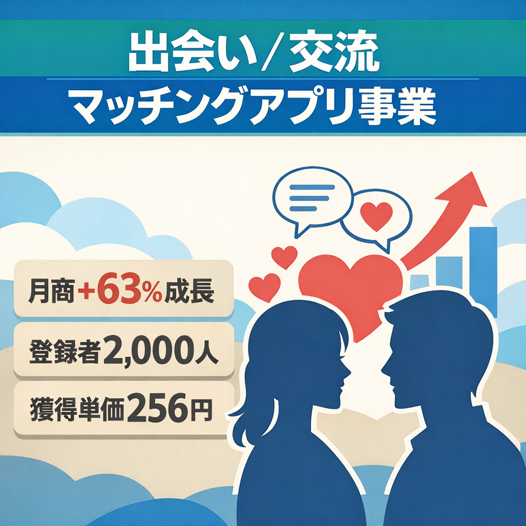 LINE登録者2,000人を有する出会い/交流マッチングアプリ事業