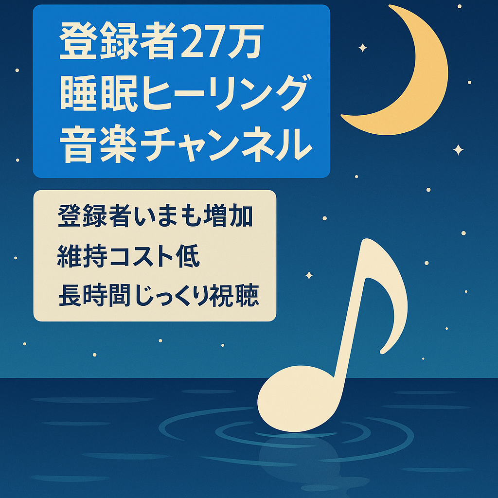 【チャンネル登録者27万人！】特定ジャンルの睡眠ヒーリング音楽系チャンネル