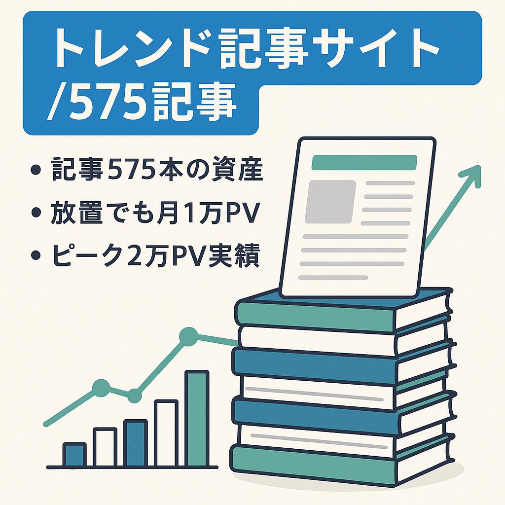 トレンド記事の発信メディア！記事数が575件で他サイトと内容量で勝負できます！