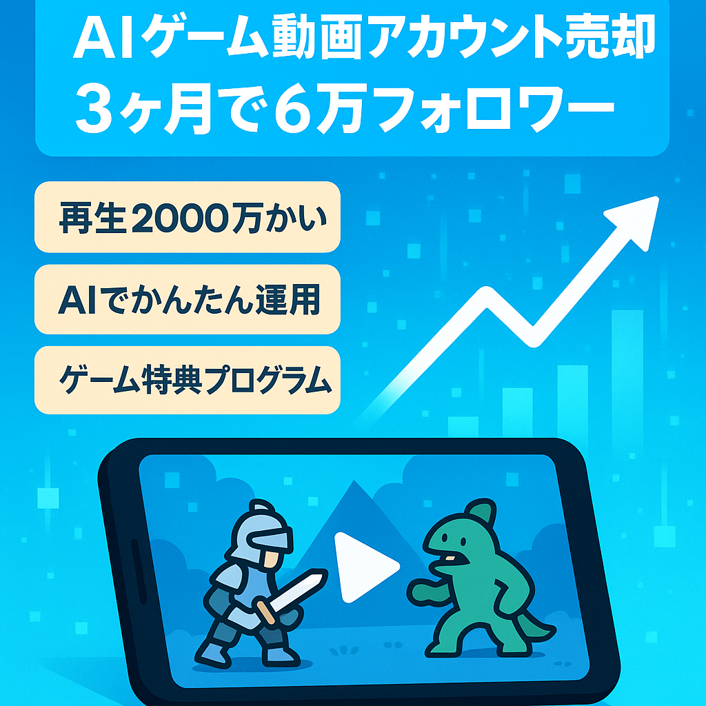 訳あり：運用開始3ヶ月で6万フォロワー達成【フォロワー6.7万人×youtubeチャンネル登録者数1400人/３ヶ月合計2000万回再生達成/収益化すれば大きな収入見込み