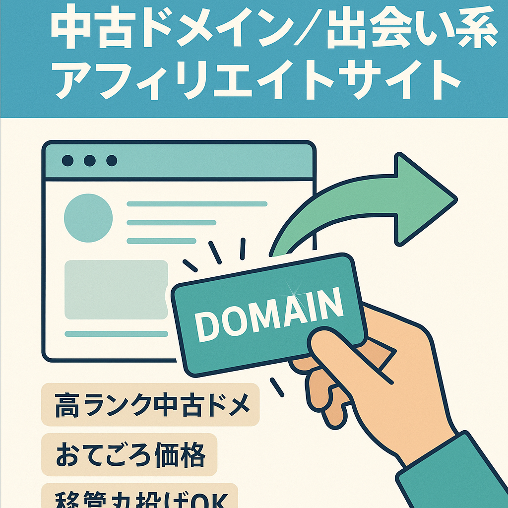【サイト移管お任せください】中古ドメインを利用した出会い系アフィエイトサイト