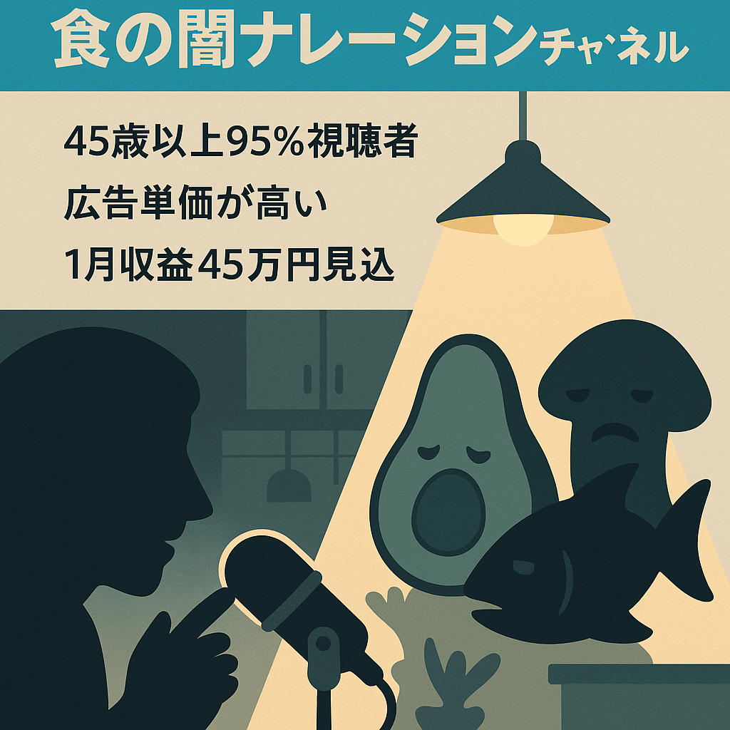 【登録者20,000人】ナレーション食の闇系チャンネル【1月収益見込み45万円】