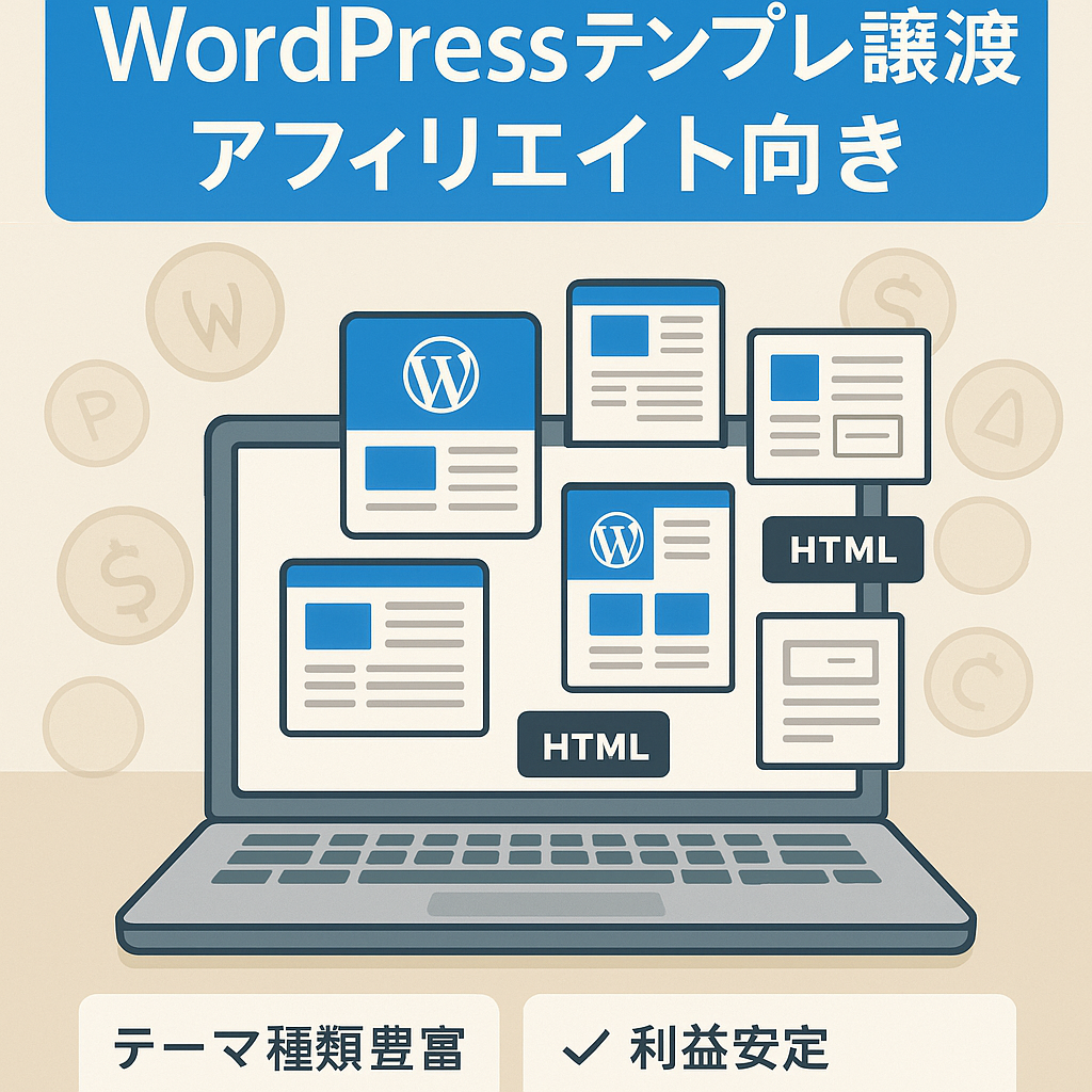 アフィリエイト向きWordPress・HTMLテンプレート販売権の譲渡