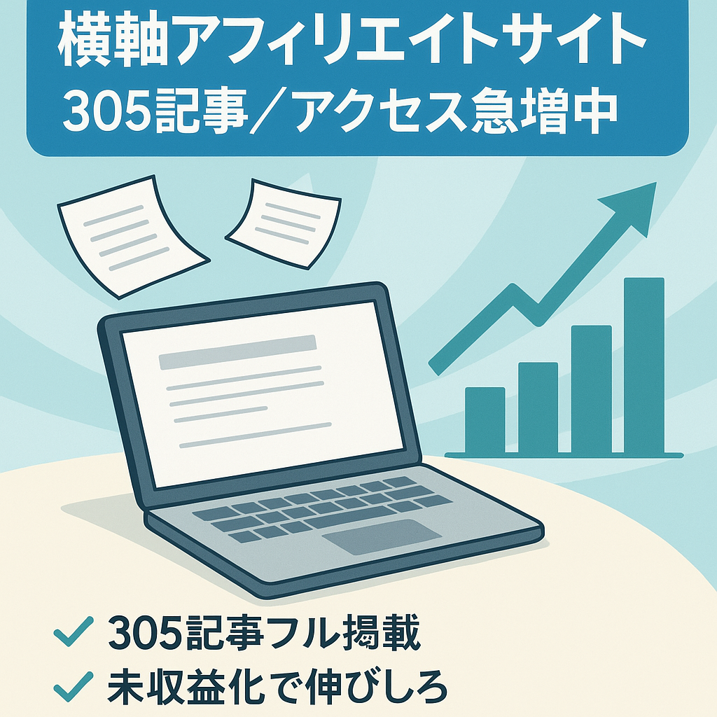 【アクセス急増中｜305記事】横軸アフィリエイトサイトの売却