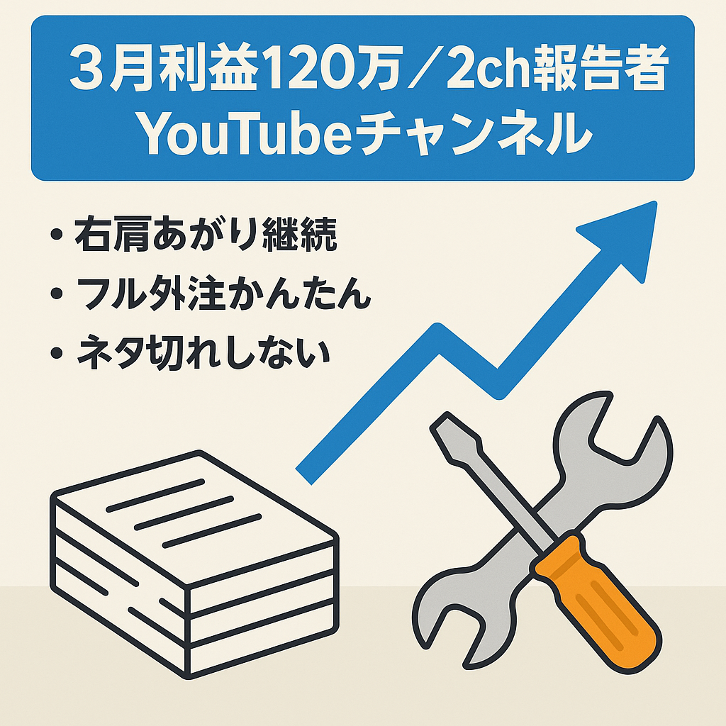 【右肩上がり3月利益120万円】2ch報告者キチチャンネル【フル外注可能】
