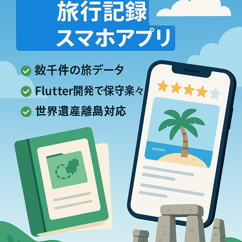 【レビュー評価4.6点】iOS&Android 旅行や世界遺産の訪問を記録するスマホアプリ