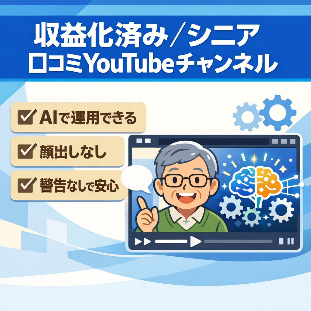 【収益化済み】シニア層向け口コミを集めたYoutubeチャンネル(顔出しなし/AI運用)