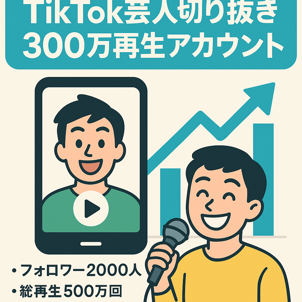 【TikTok2000人以上】再生数300万越え１本あり！芸人系youtuber切り抜きアカウント