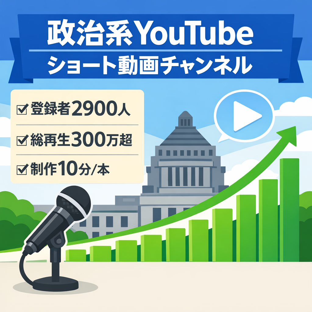 【登録者2900人・本数34本】政治系YouTubeショート動画